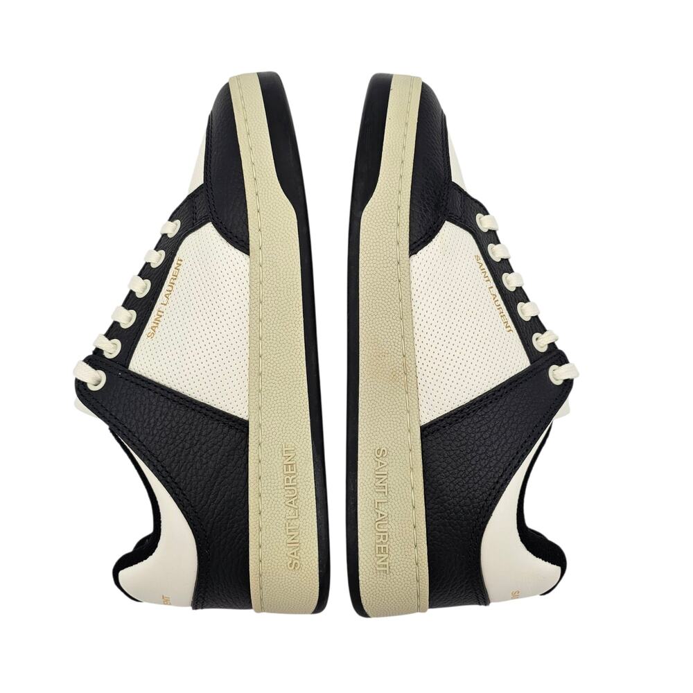 Saint Laurent SL61 Low Top Sneaker Black White Leather Size 39.5 US 9.5 - Picture 8 of 13